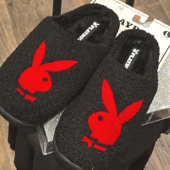 Playboy Logo Bunny Indoor/Outdoor Memory Foam Slippers - Picture 3 of 6